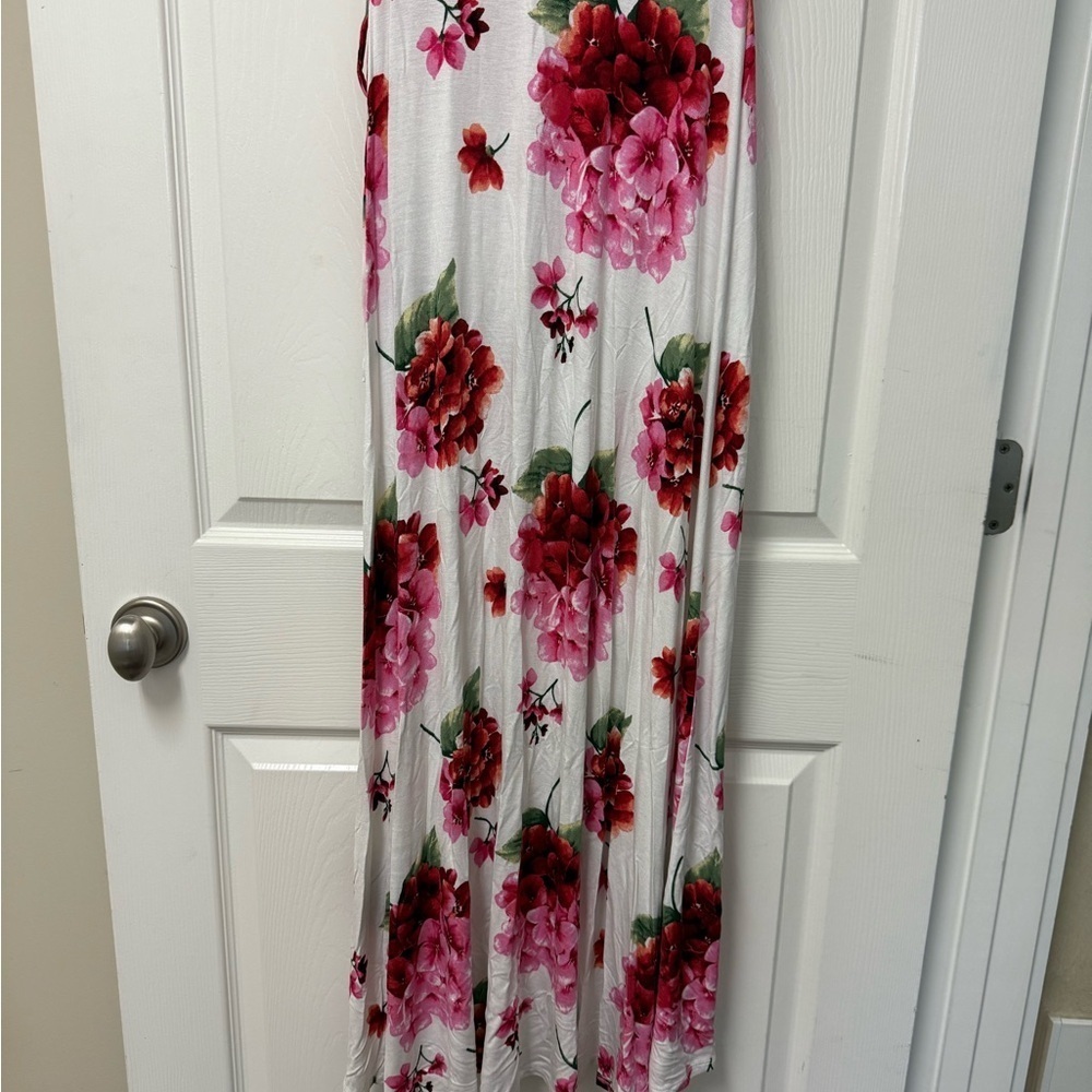 Forever 21 Pink Ruffled Wrap Maxi Dress Size S - Picture 6 of 11